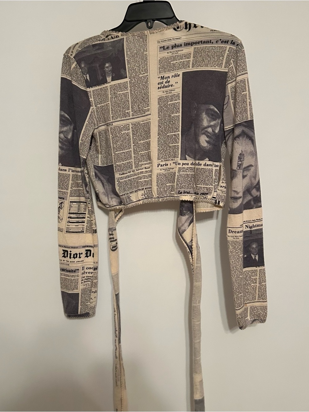 Dior by John Galliano Fall/Winter 2000 Runway Newspaper-Print Wrap Top - RARE!! - Picture 14 of 14